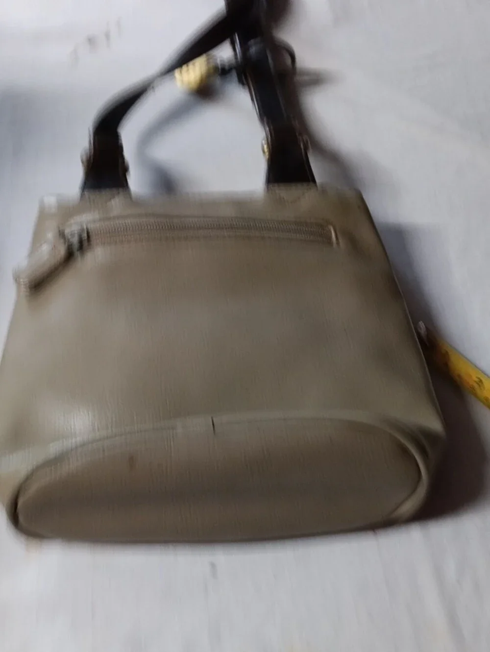 Classic Taupe Crossbody Bag with Dark Brown Trim Crazy Horse By Liz